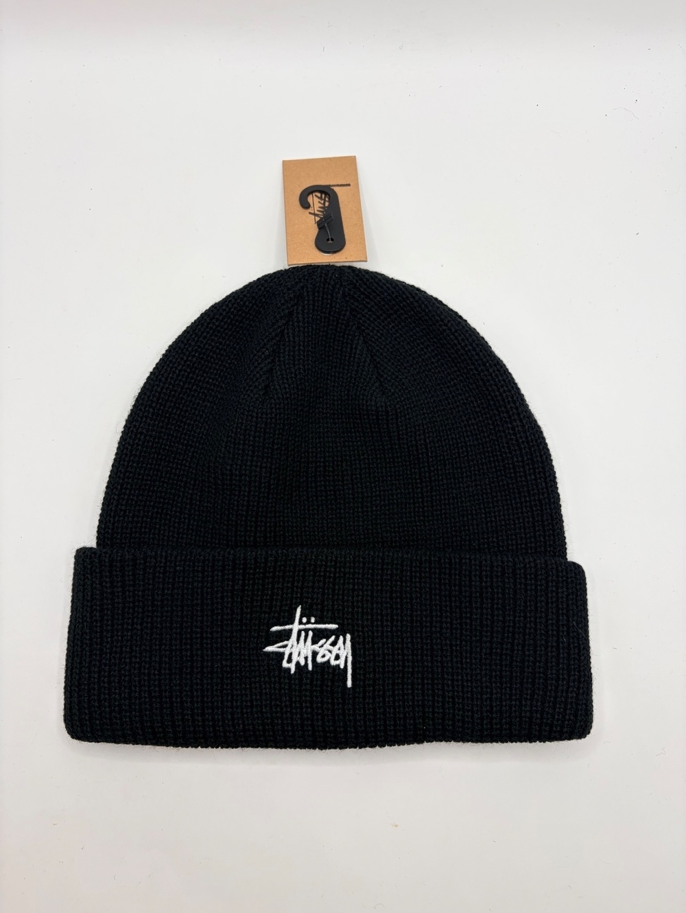 Stussy Basic Cuff Beanie Black One Size Ribbed Knit 1321019 New With Tags